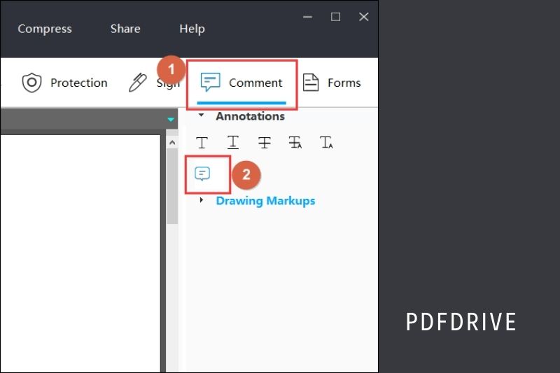 Step 2. Choose the Comment&nbsp;option to get all the tools you need to take notes on PDF.