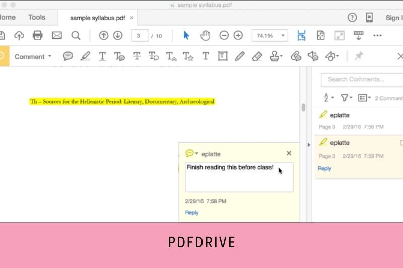 Step 2. Click on the Comment button, and then you can choose to add a comment to the PDF by clicking the notepad icon under the Annotations&nbsp;tab.